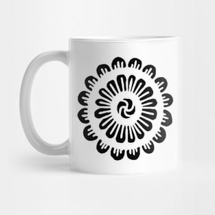 Black Flower Mandala Design Mug